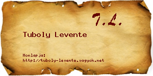 Tuboly Levente névjegykártya