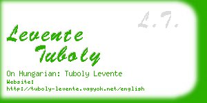 levente tuboly business card